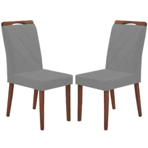 Kit 2 Cadeiras California em Linho Estofadas Minas Plac