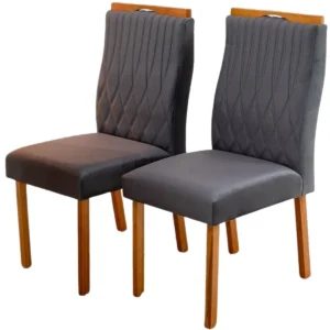 Kit 2 Cadeiras Genova Estofadas Tecido Veludo Art Assentos