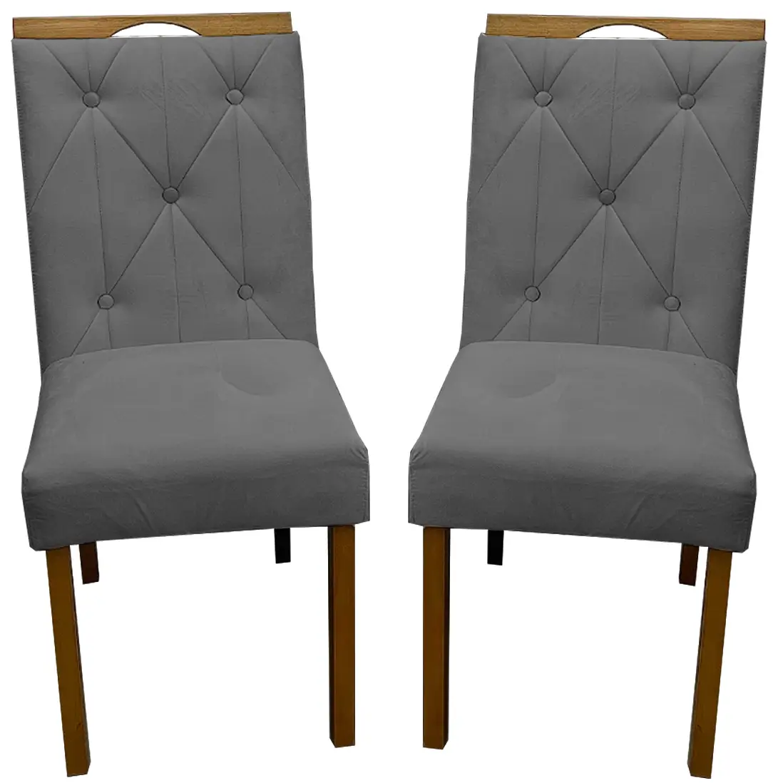 Kit 2 Cadeiras Jasmim em Linho Estofadas Wm Estofados - Imagem 4