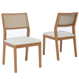 Kit 2 Cadeiras Oiti Madeira Tauri Tecido Linho Cimol