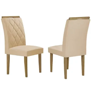 Kit 2 Cadeiras Paris em Linho Estofadas Cel Móveis