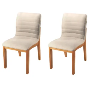 Kit 2 Cadeiras Sofia Estofadas Tecido Linho Valverde
