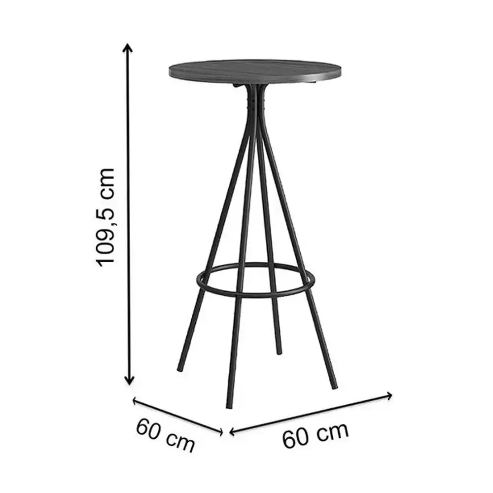 Mesa Bistro 1575 Redonda em Aço com Tampo Madeirado Carraro - Imagem 2