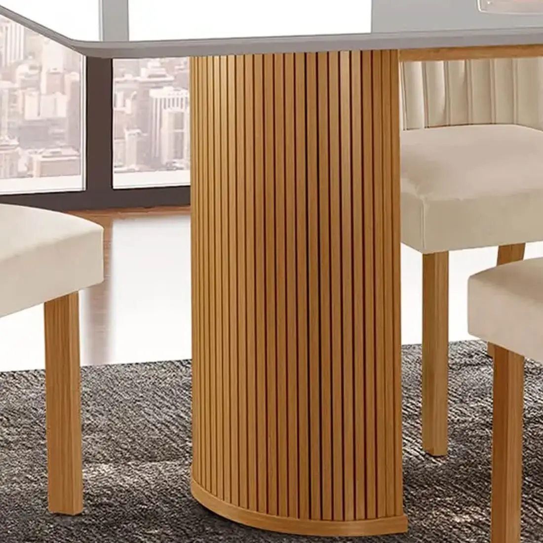 Mesa Dara 180x90 com Vidro Lj Móveis - Imagem 4