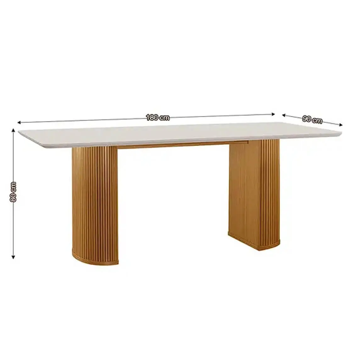 Mesa Dara 180x90 com Vidro Lj Móveis - Imagem 2