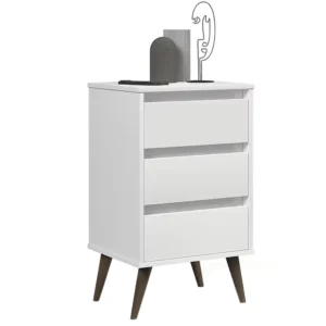 Mesa de Cabeceira Retro Wood com 3 Gavetas Ej