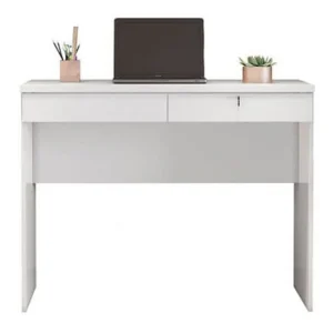 MESA DE COMPUTADOR FELICIA ESCRIVANINHA 2 GAVETAS JCM COR BRANCO