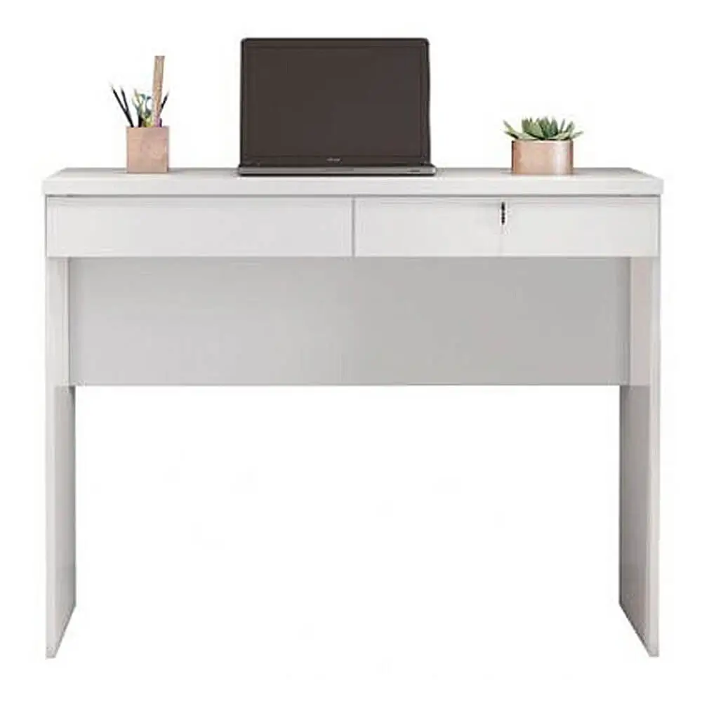 MESA DE COMPUTADOR FELICIA ESCRIVANINHA 2 GAVETAS JCM COR BRANCO