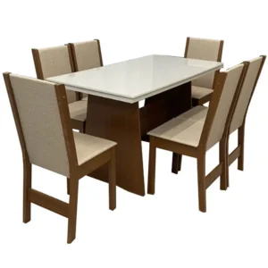 Mesa de Jantar Destak com 6 Cadeiras São Carlos