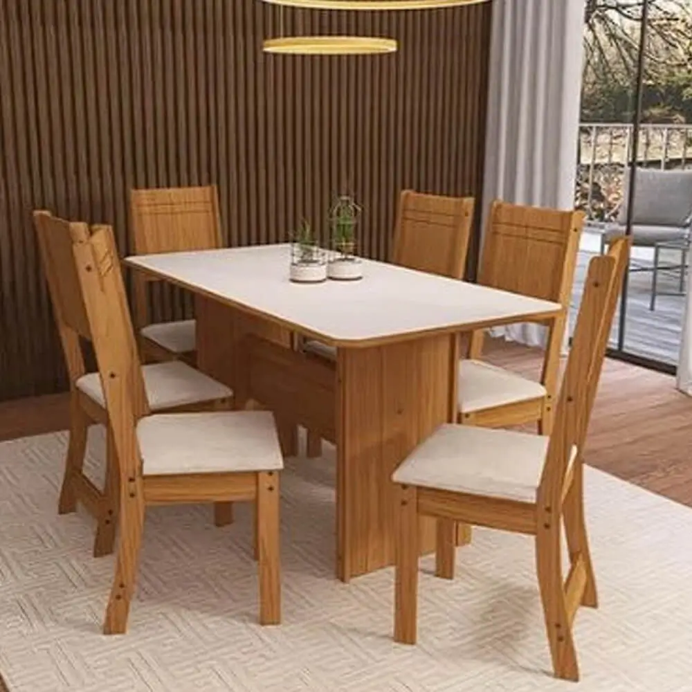 Mesa de Jantar Evora com 6 Cadeiras Indekes - Imagem 3