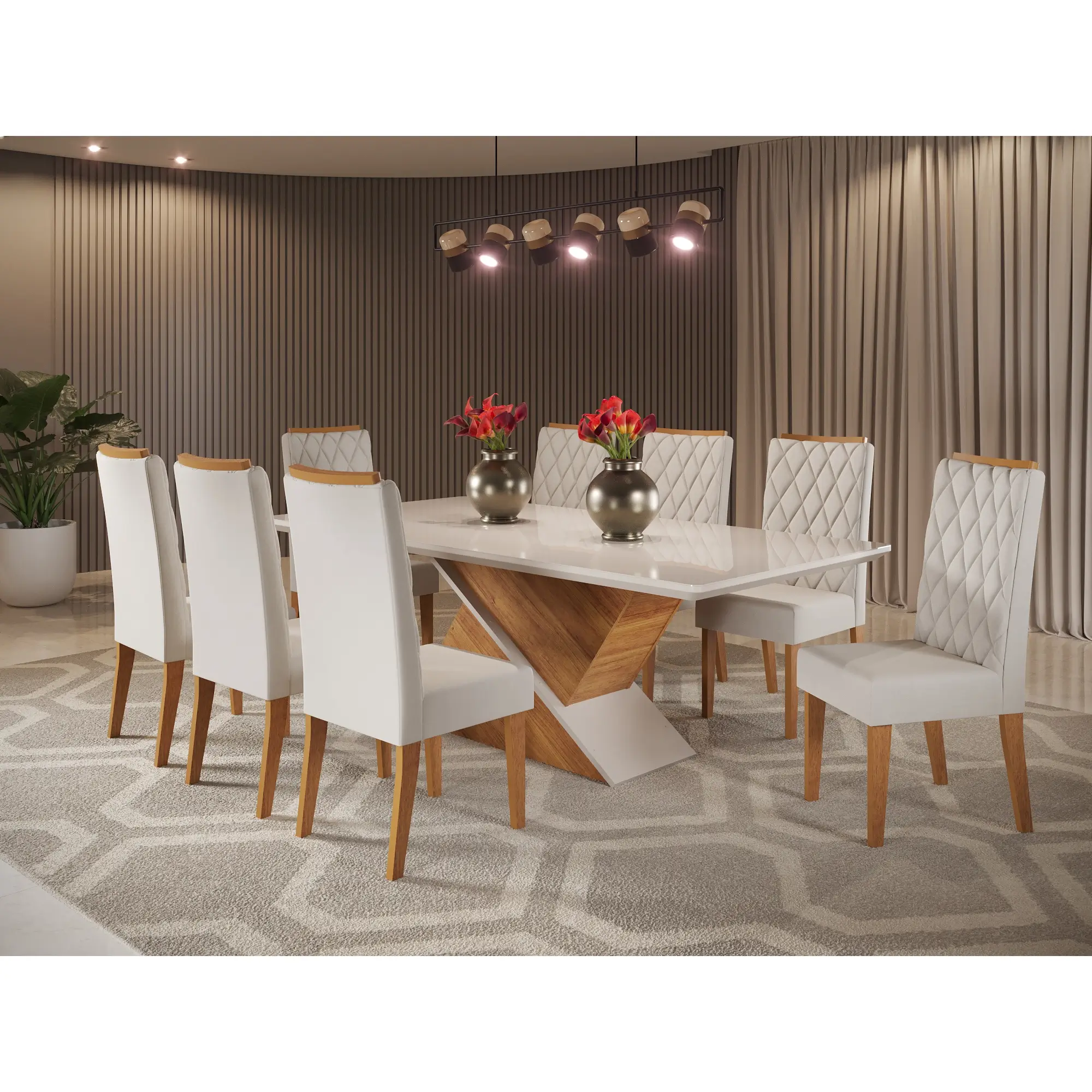 Mesa de Jantar Galak 200x90cm com 8 Cadeiras Iza Viero - Imagem 3