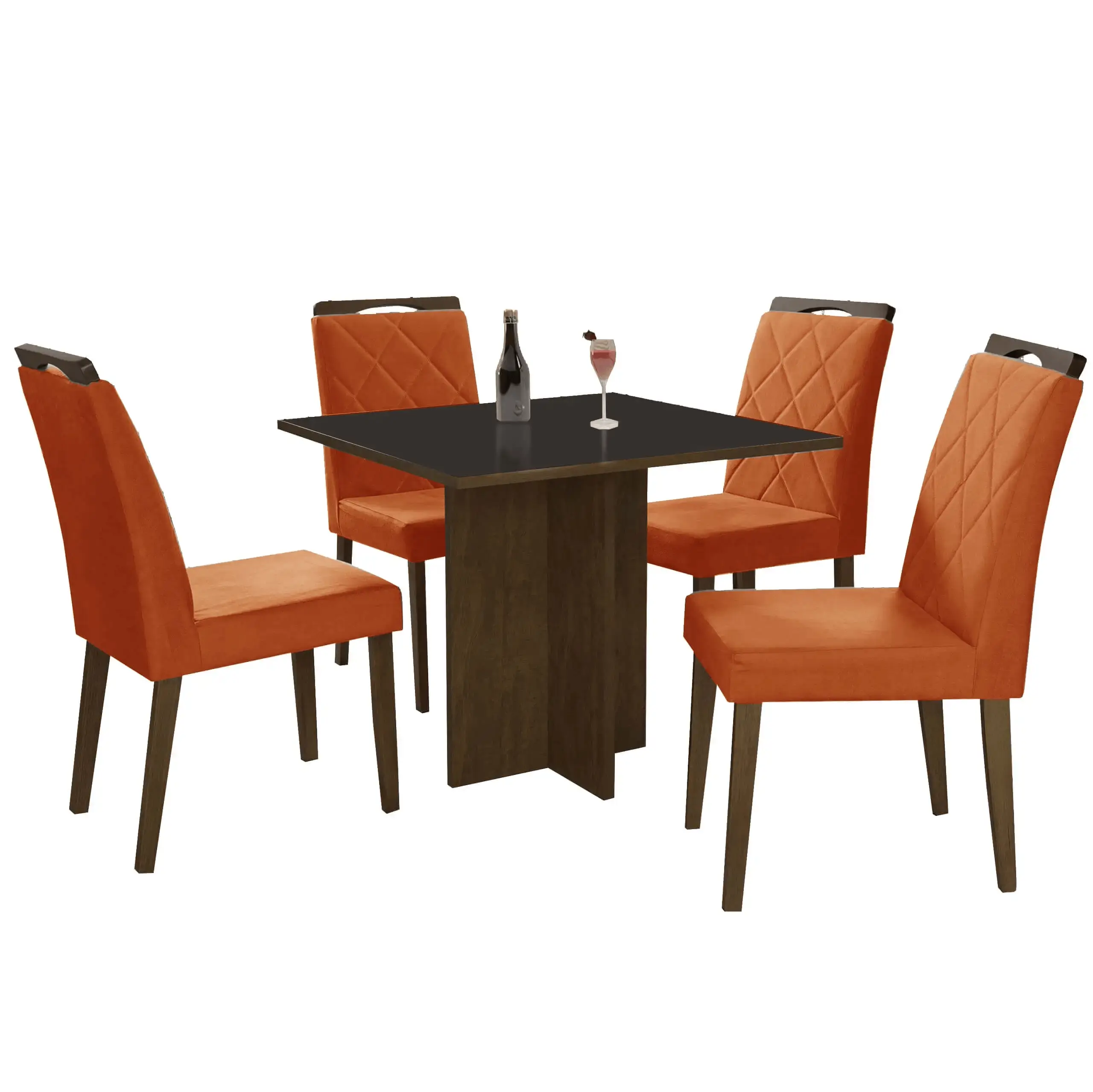 Mesa de Jantar Los Angeles 120x80cm em Linho com 4 Cadeiras Minas Plac - Imagem 7