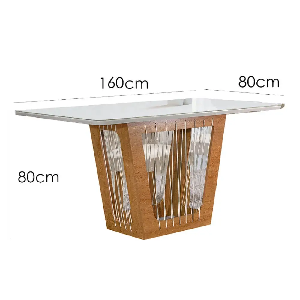 Mesa de Jantar Marselha 160x80cm com 6 Cadeiras Cel Móveis - Image 2