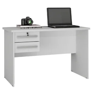 MESA DE COMPUTADOR BYTE ESCRIVANINHA 2 GAVETAS VALDEMÓVEIS COR BRANCO