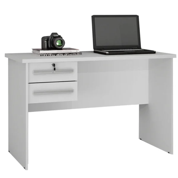MESA DE COMPUTADOR BYTE ESCRIVANINHA 2 GAVETAS VALDEMÓVEIS COR BRANCO
