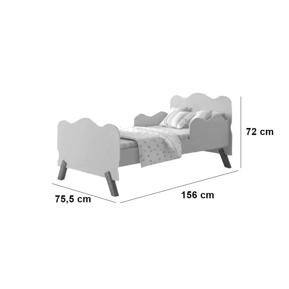 Mini Cama Infantil Angel com Pés Retrô e Proteção Lateral Vj - Imagem 2