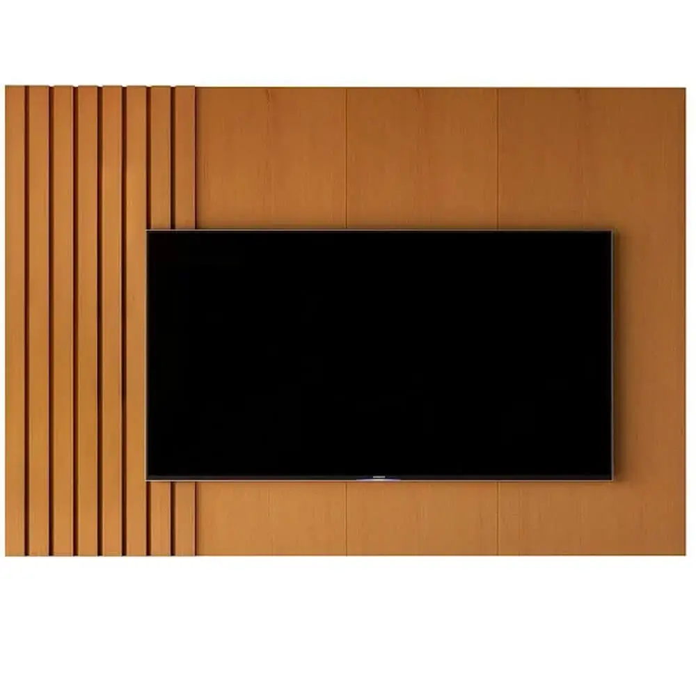 PAINEL BOTO 180CM PARA TV ATÉ 70 POLEGADAS RIPADO COM LED JB BECHARA COR NATURE