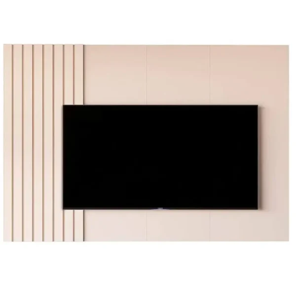 PAINEL BOTO 180CM PARA TV ATÉ 70 POLEGADAS RIPADO COM LED JB BECHARA COR OFF WHITE