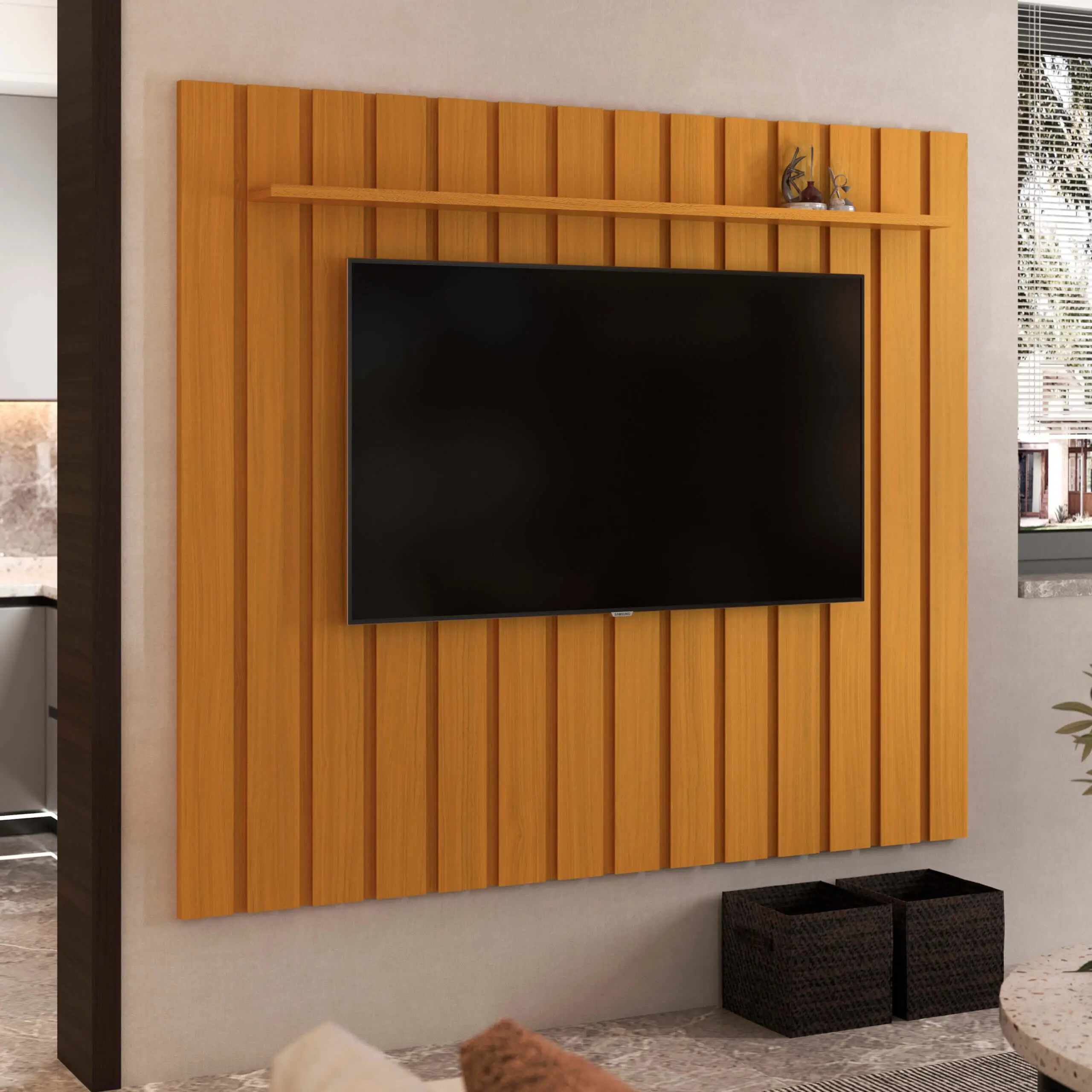 Painel Brise Sem Nicho 180cm para Tv Até 75 Polegadas Edn - Imagem 3