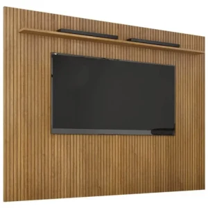 PAINEL CURITIBA SEM NICHO 224CM PARA TV ATÉ 75 POLEGADAS VALDEMOVEIS COR CINAMOMO