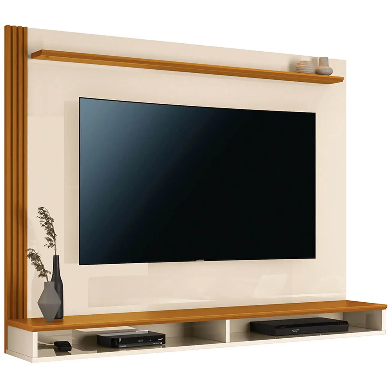 PAINEL DAVOS PARA TV ATÉ 55 POLEGADAS EDN COR OFF WHITE CEDRO