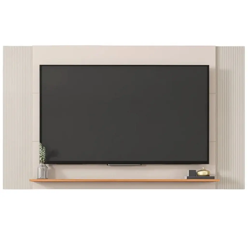 PAINEL EXTENSÍVEL MONDRIAN PARA TV ATÉ 65 POLEGADAS CAEMMUN COR OFF WHITE FREIJÓ