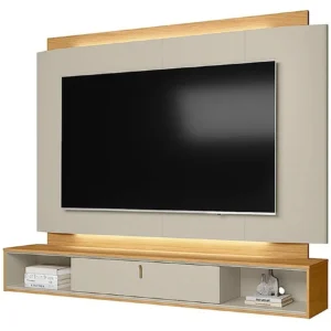 PAINEL HAVANA PARA TV ATÉ 75 POLEGADAS COM LED 1 PORTA LINEA COR OFF WHITE TAUARI