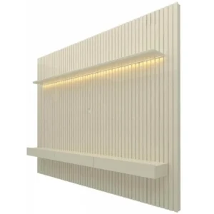 PAINEL NOBRE COM NICHO 230CM HOME PARA TV ATÉ 85 POLEGADAS COM LED GELIUS COR OFF WHITE