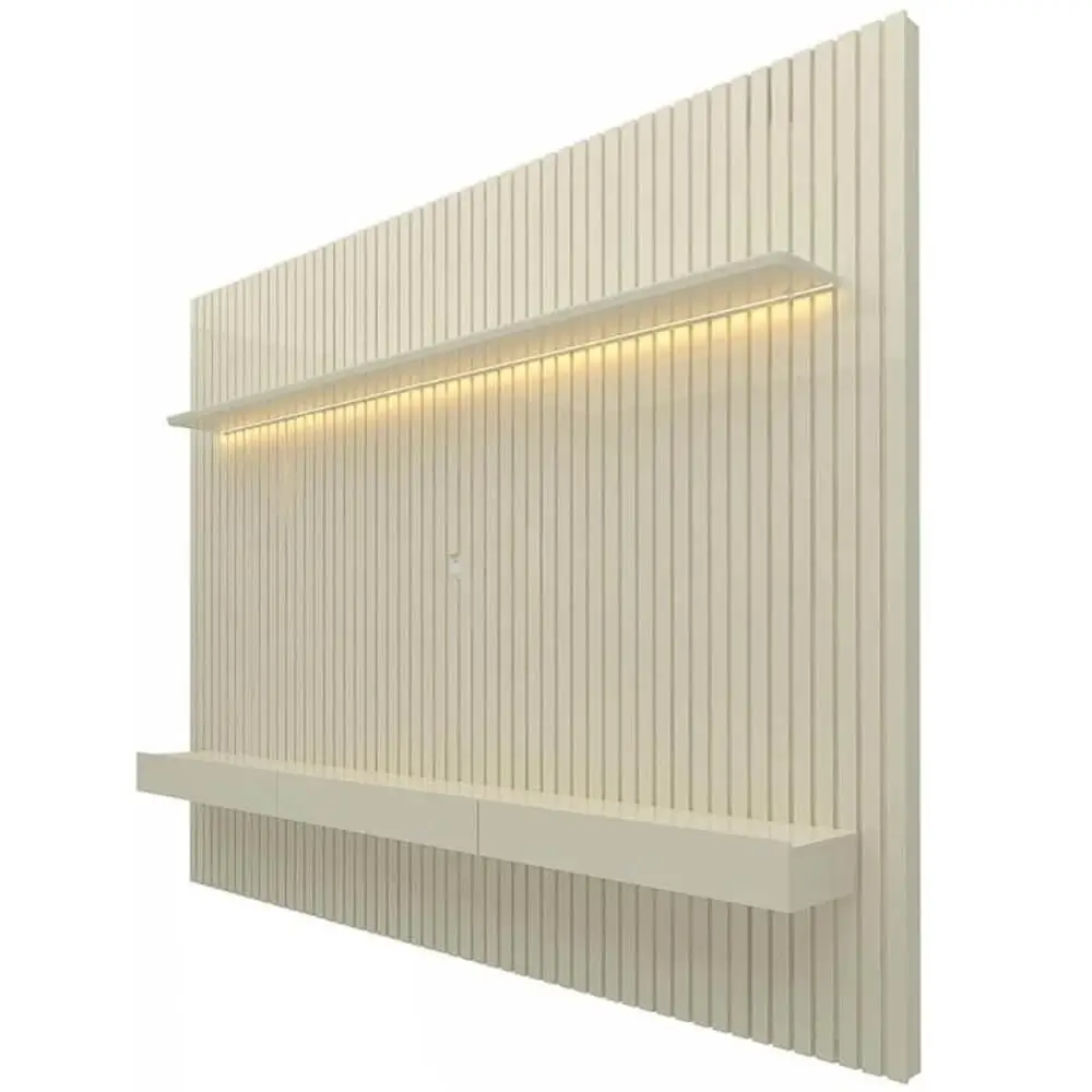 PAINEL NOBRE COM NICHO 230CM HOME PARA TV ATÉ 85 POLEGADAS COM LED GELIUS COR OFF WHITE