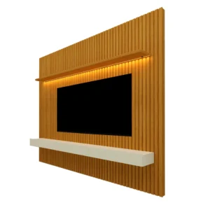 PAINEL NOBRE COM NICHO 230CM HOME PARA TV ATÉ 85 POLEGADAS COM LED GELIUS COR NATURALE OFF WHITE
