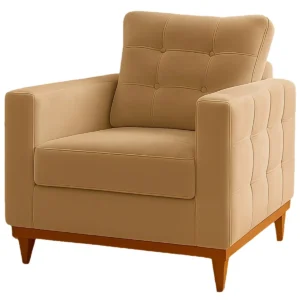 Poltrona California em Veludo com Almofada Solta Rr Estofados