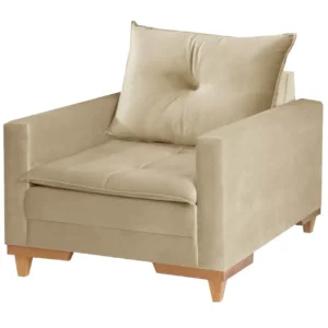 Poltrona Inglaterra em Linho com Almofada Solta Boareto