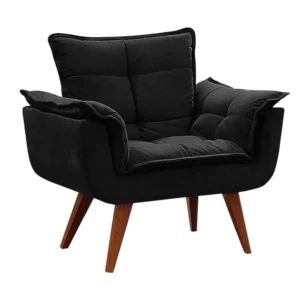 Poltrona Opalla Veludo Pés Palito My House Decor