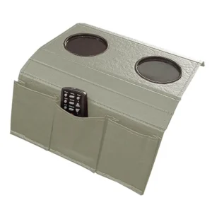PORTA COPOS PARA SOFÁ COM 3 COMPARTIMENTOS NA LATERAL COR BEGE