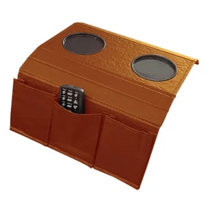PORTA COPOS PARA SOFÁ COM 3 COMPARTIMENTOS NA LATERAL COR COBRE