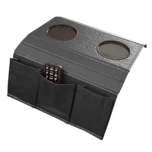 PORTA COPOS PARA SOFÁ COM 3 COMPARTIMENTOS NA LATERAL COR PRETO