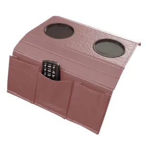 PORTA COPOS PARA SOFÁ COM 3 COMPARTIMENTOS NA LATERAL COR ROSÊ