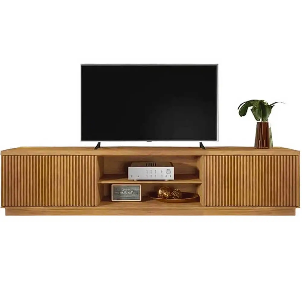 RACK AREZZO MAVAULAR 220CM PARA TV ATÉ 75 POLEGADAS 2 PORTAS COR NATURALE
