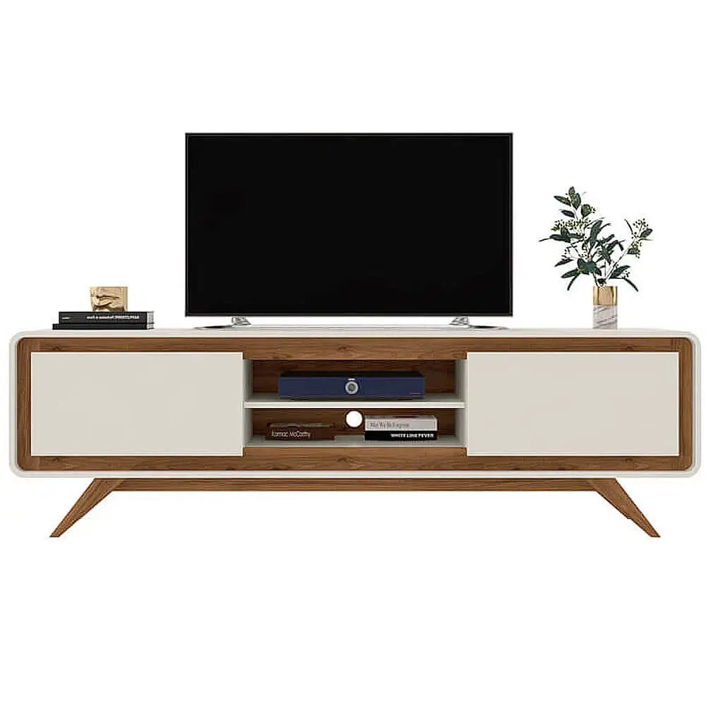 RACK CHANNEL 150CM PARA TV ATÉ 50 POLEGADAS 2 PORTAS FABRIMÓVEIS COR OFF WHITE NATURE