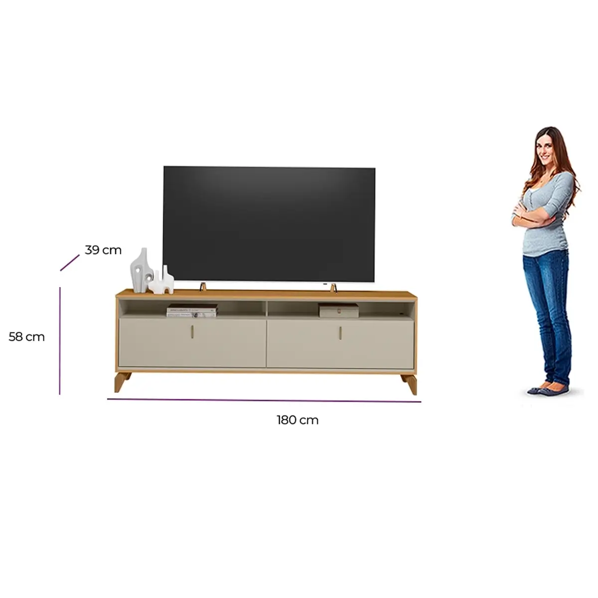 Rack Dubai para Tv Até 75 Polegadas 2 Portas Linea - Imagem 2