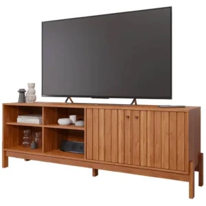 RACK HOLANDA 180CM PARA TV ATÉ 70 POLEGADAS RIPADO 2 PORTAS PERMOBILI COR CINAMOMO
