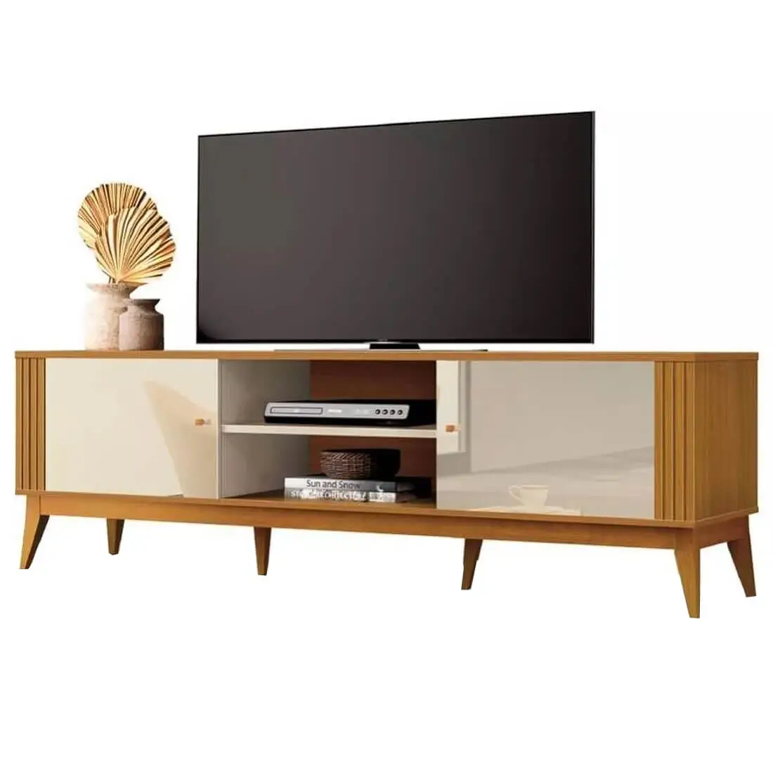 RACK LEGACY 160CM PARA TV ATÉ 60 POLEGADAS EDN COR OFF WHITE CEDRO