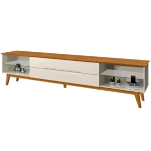 RACK LIMIT 180CM 2 GAVETAS PARA TV ATÉ 65 POLEGADAS TEBARROT COR OFF WHITE NATURE
