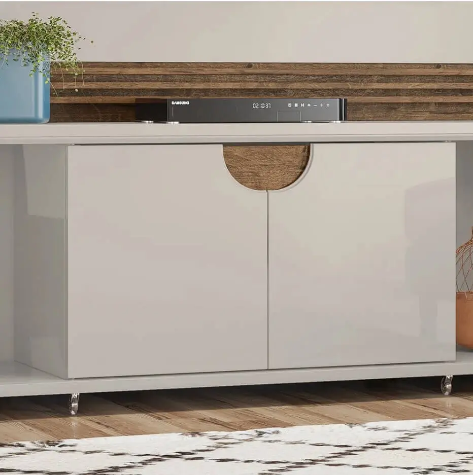 Rack com Painel Firenze para Tv Ate 55 Polegadas 2 Portas 1 Gaveta Lukaliam - Imagem 5