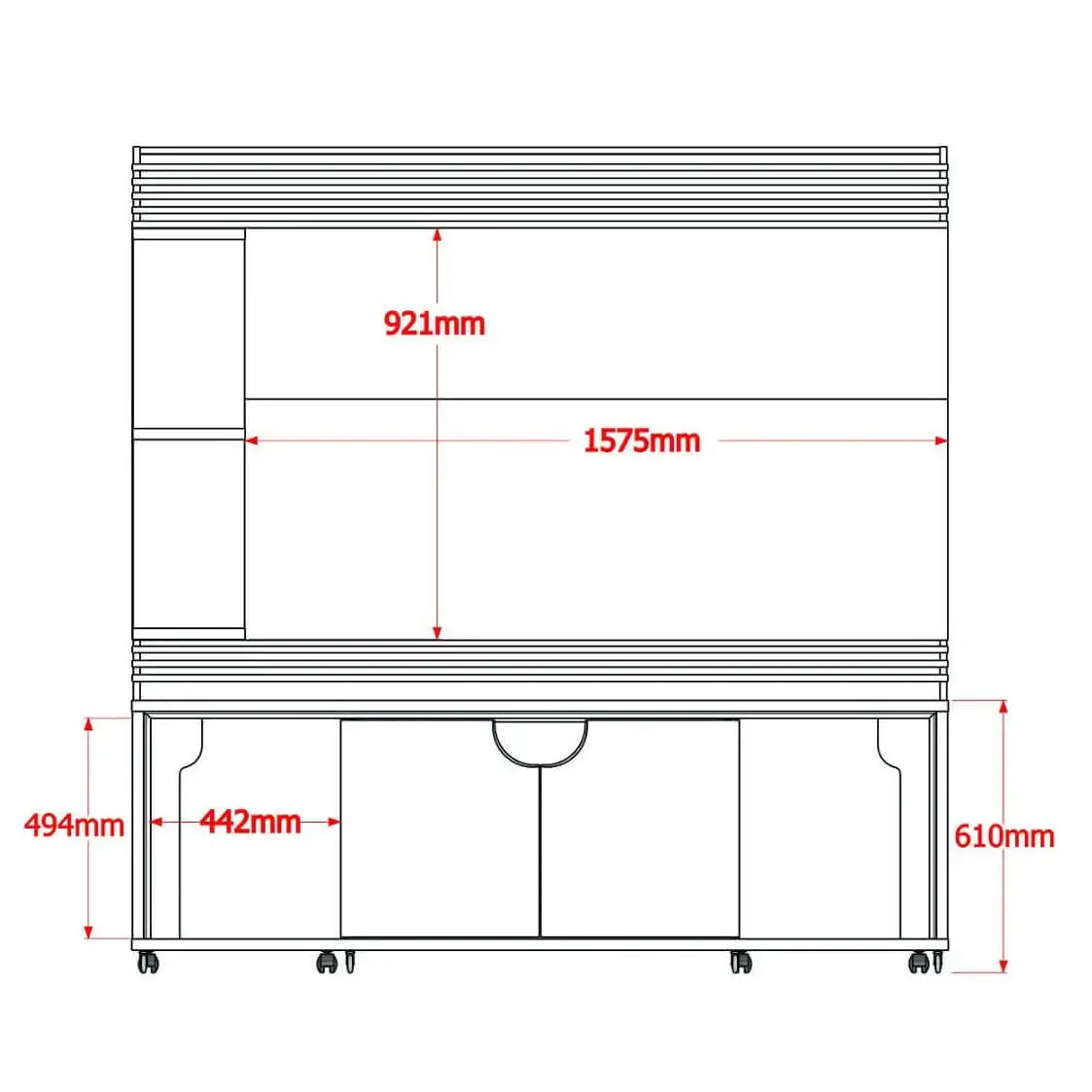 Rack com Painel Firenze para Tv Ate 55 Polegadas 2 Portas 1 Gaveta Lukaliam - Imagem 3