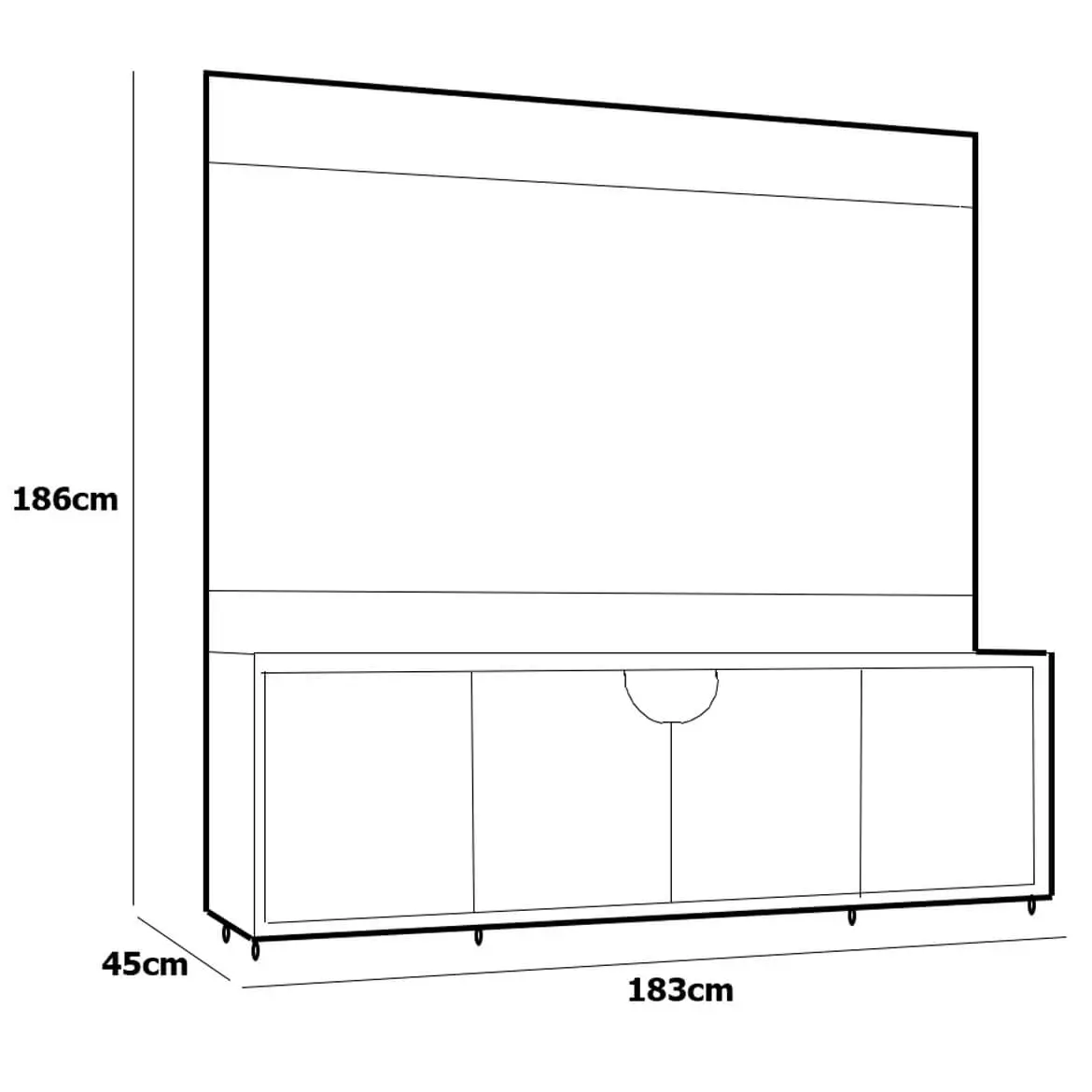 Rack com Painel Firenze para Tv Ate 55 Polegadas 2 Portas 1 Gaveta Lukaliam - Imagem 2