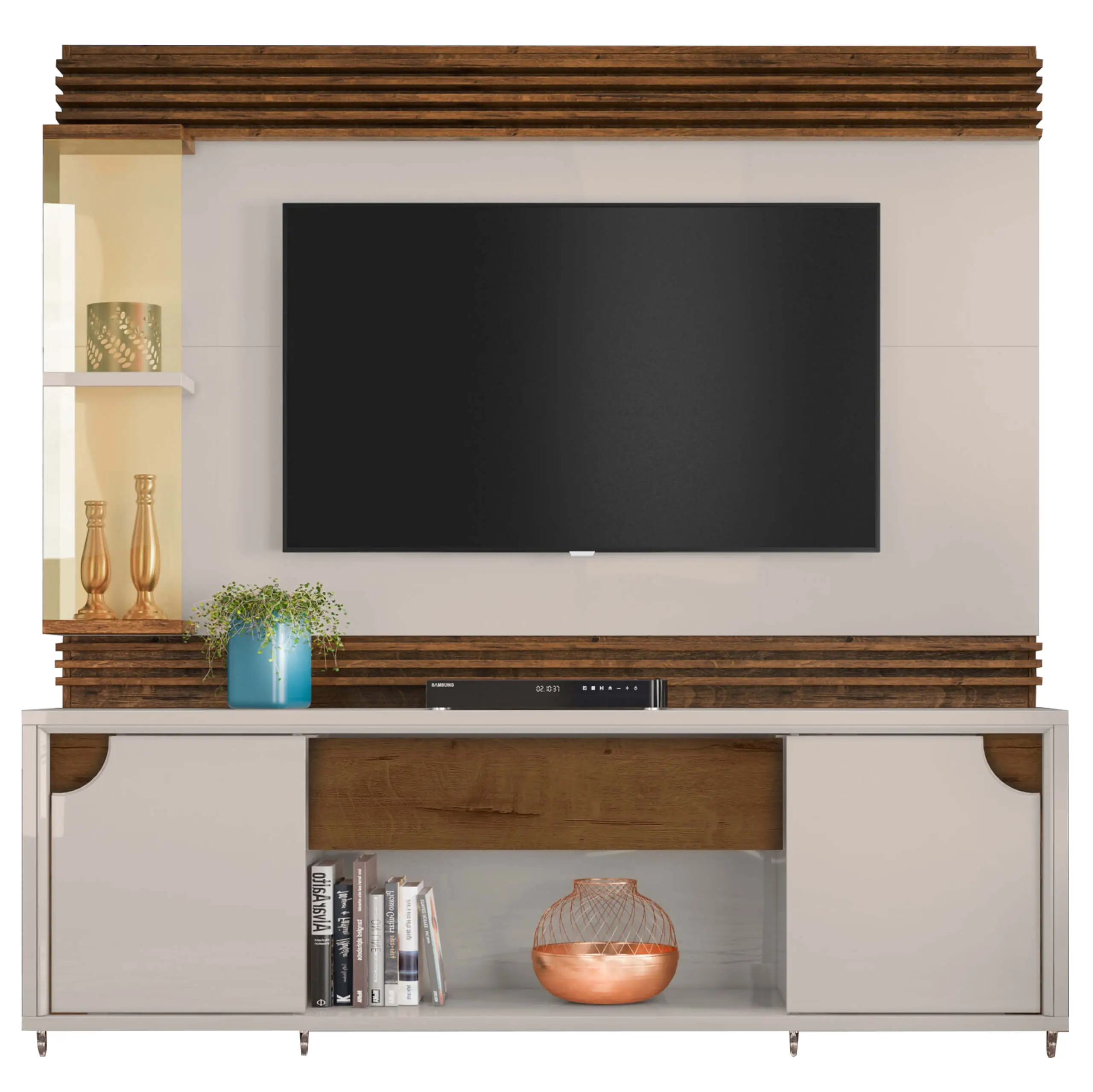 Rack com Painel Firenze para Tv Ate 55 Polegadas 2 Portas 1 Gaveta Lukaliam