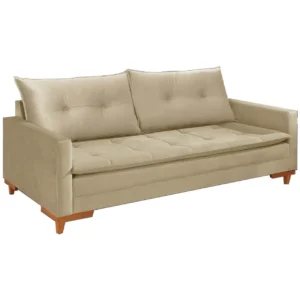 Sofá Inglaterra 2 Lugares com Almofadas Soltas Tecido Veludo 180cm Boareto