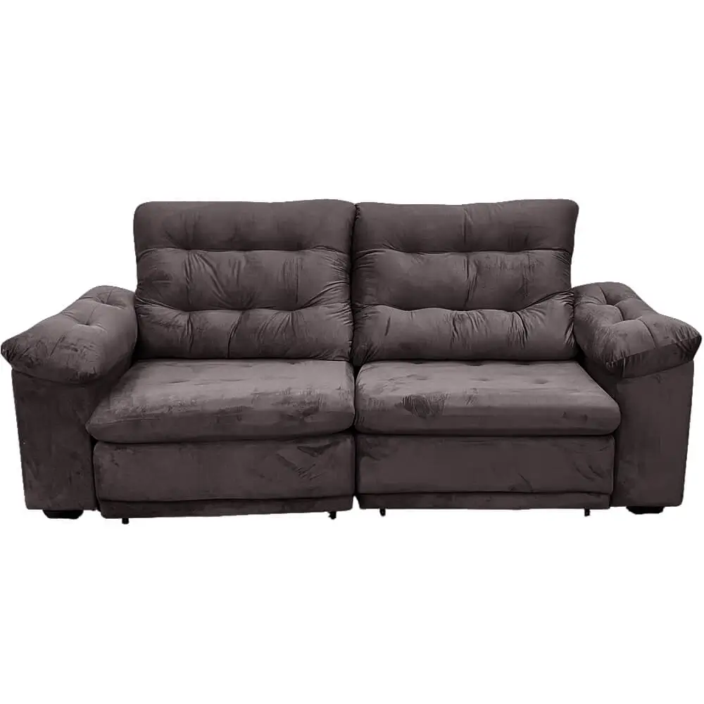 Sofá Alemanha 4 Lugares Retrátil e Reclinável 225cm Tecido Veludo Flash