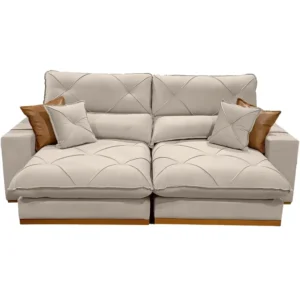 Sofá Aquiles com Molas Ensacadas 4 Lugares Retrátil e Reclinável 250cm Tecido Veludo Zarat